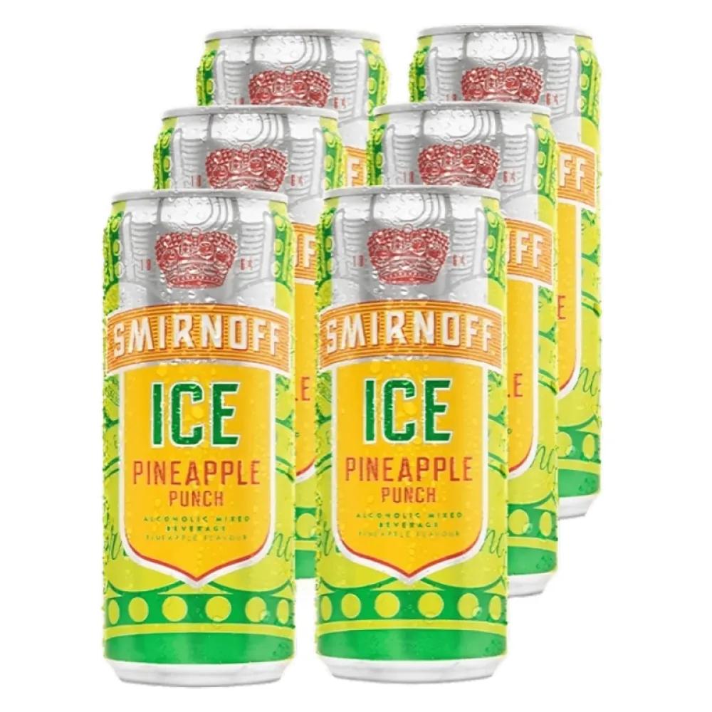 Smirnoff Ice Pineapple Punch 330ml (6-Pack Can)