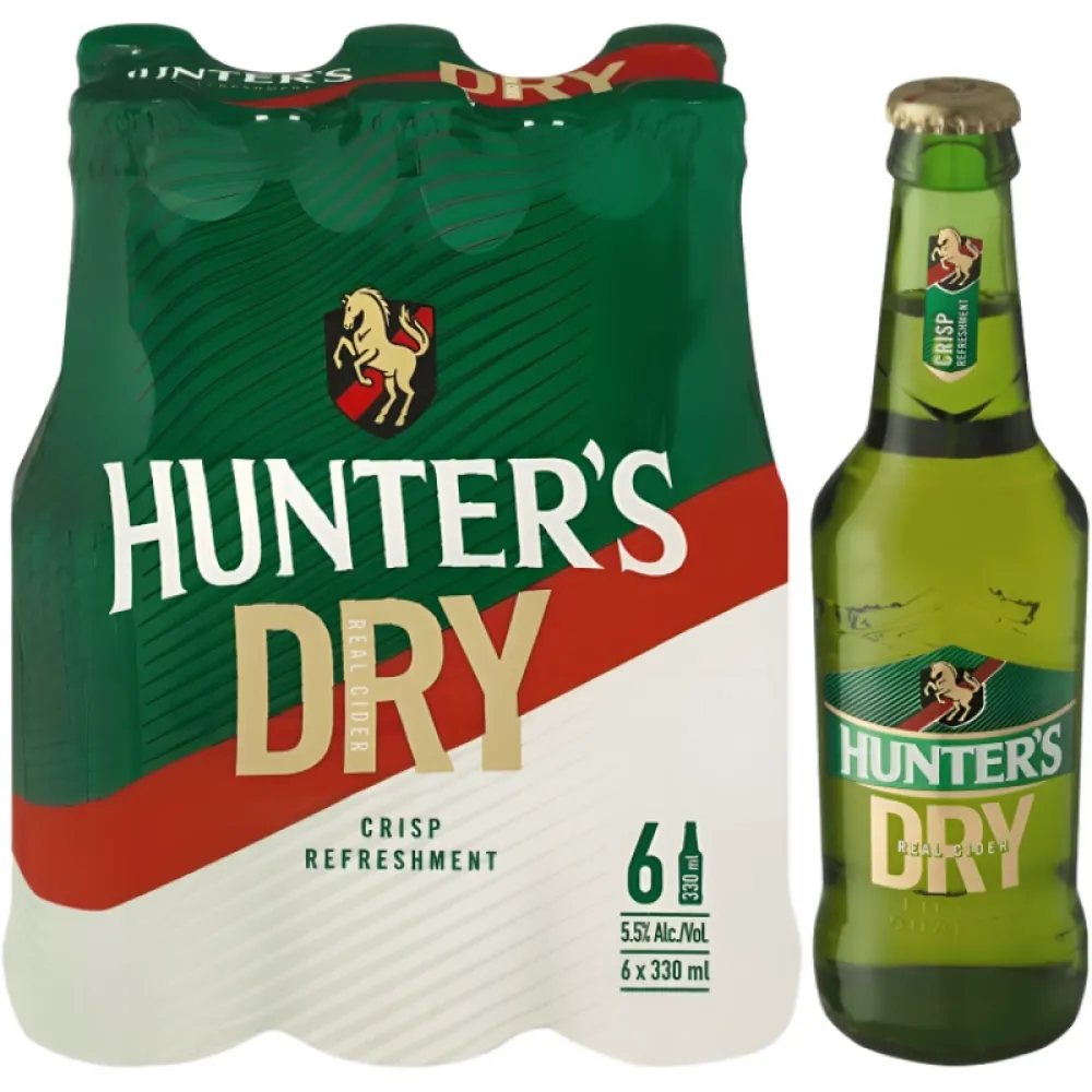 Hunter's Dry Cider 330ml (6-Pack Bottle)